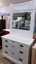 White antique dresser with mirror
$150.00