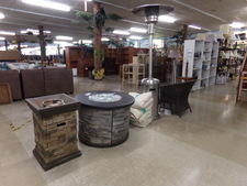 Small square fire pit at the front.   Also see available at time of posting : the round fire pit, the patio heater, and other outdoor items on display.
$112.50