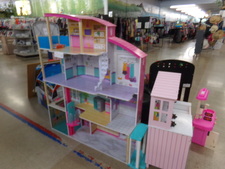 BIG DOLL HOUSE.   This big doll house comes with furniture.  Will keep a toddler who didn't get to go to school busy and happy.  
$112.50