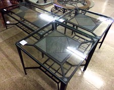 Black and grey-slate coffee tables with glass tops
*3PC Set
$275.00