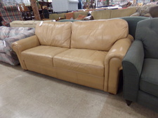 Smooth tan leather couch.  Thick leather.
$546.40