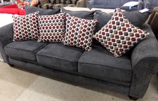 Dark grey soft sofa with 4 coordinating throw pillows
$470.00