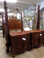 Dark wood full-poster bed with 2 nightstands
King sized
*Need tall ceilings for this one!
$3495.00