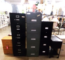 FILE CABINETS.  Just in time for tax season - we have very large, to 2 drawer, and a top load that has a key.  Most are metal some are wooden.
$40.00