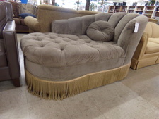 Elegant taupe with gold fring accent chaise lounger
$150.40