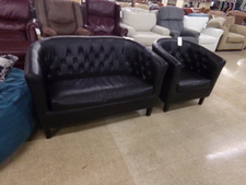 TINY HOUSE black Loveseat and chair.  
$350.00