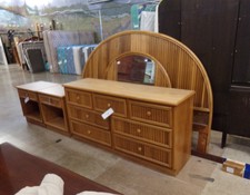 NATURAL RATTAN...  7 drawer dresser, wall mirror, 2 side tables, and King headboard
$795.00