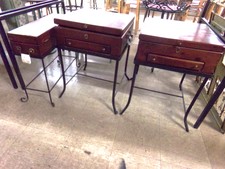 3 matching tables with top open boxes and drawers.  sold as a set
$95.00