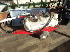 FIMCO 12 gallon sprayer.  Battery powered motor to sprayer.  on trailer to pull with lawn mower.
$75.00